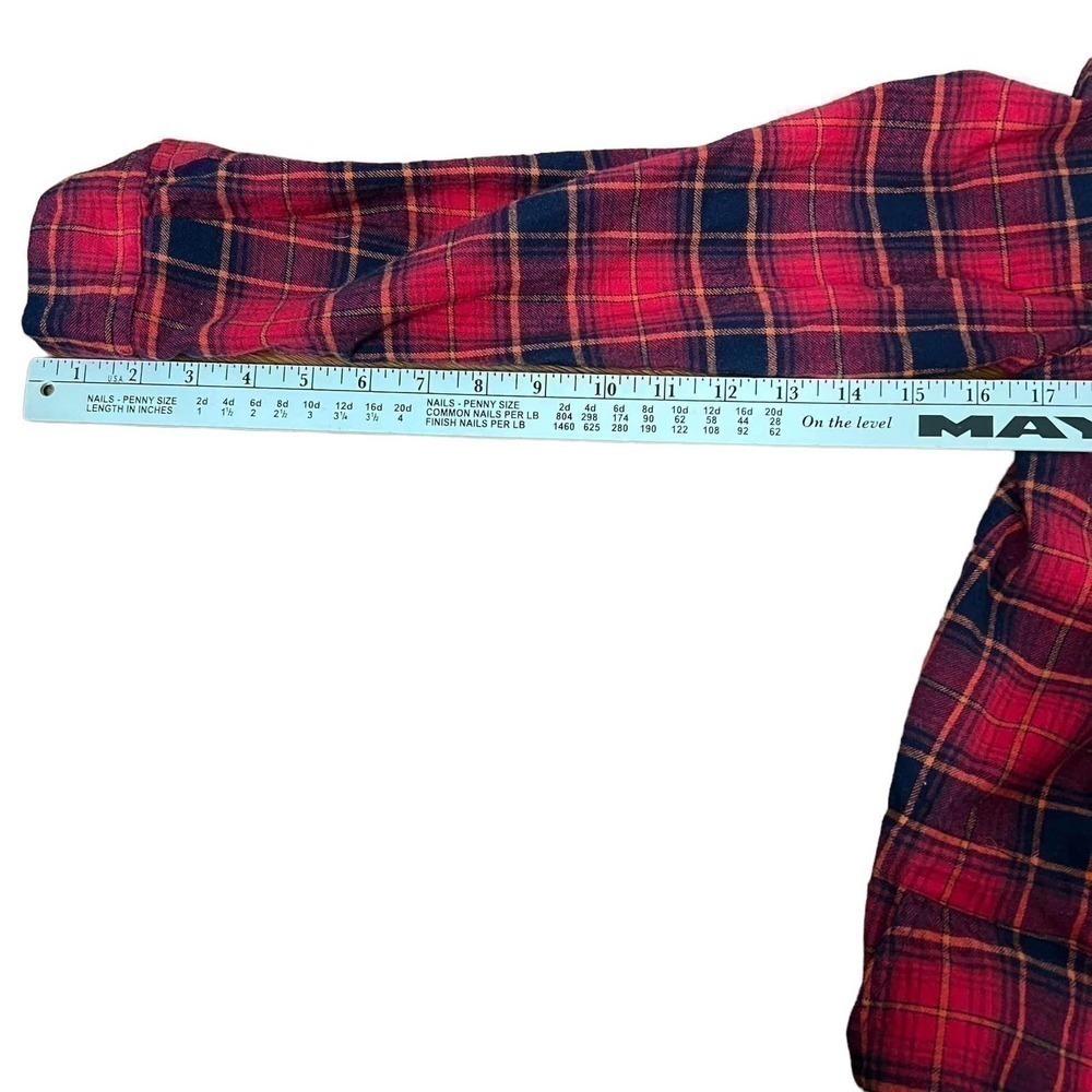 Skies Are Blue Flannel Dress Red Black Plaid‎ Long Sleeve Size XS - Picture 11 of 12
